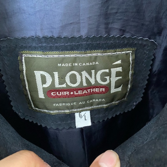 Vintage Navy Suede jacket size Large - Picture 3 of 3